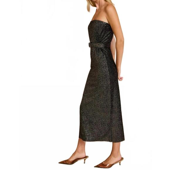 NEW DRESS FORUM midnight muse velvet strapless dress in black/gold - Picture 5 of 6